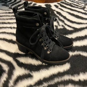 Black suede water resistant bootie - size 5